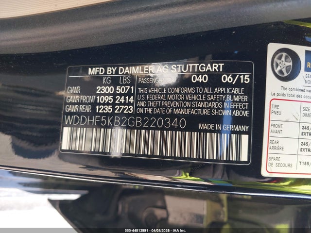 Продаж на аукціоні авто 2016 Mercedes-benz E 350, vin: WDDHF5KB2GB220340, номер лоту: 44813591
