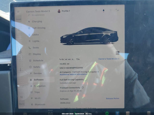 Aukcja sprzedaży 2023 Tesla Model S Dual Motor All-wheel Drive/standard Range, vin: 5YJSA1E58PF522144, numer aukcji: 44813608