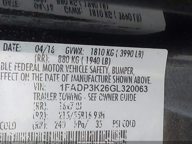 Ford FOCUS SE 2016 1FADP3K26GL320063 Image 9