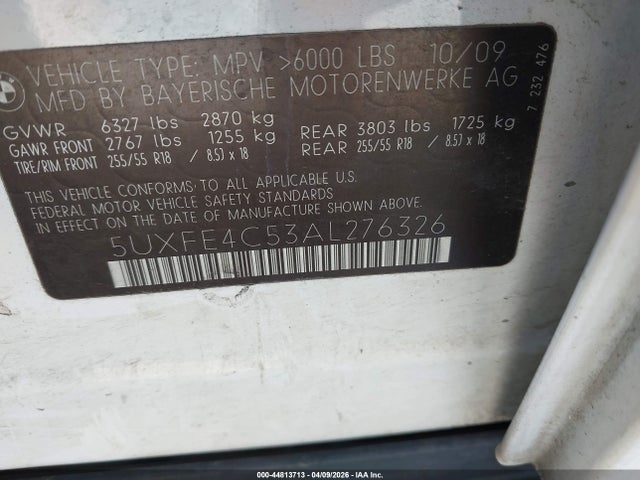 2010 BMW X5 5UXFE4C53AL276326 Photo 8
