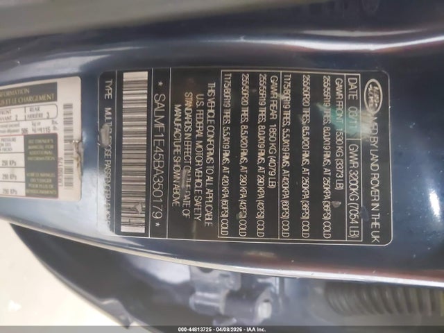 Продажа на аукционе авто 2011 Land Rover Range Rover Supercharged, vin: SALMF1E45BA350179, номер лота: 44813725