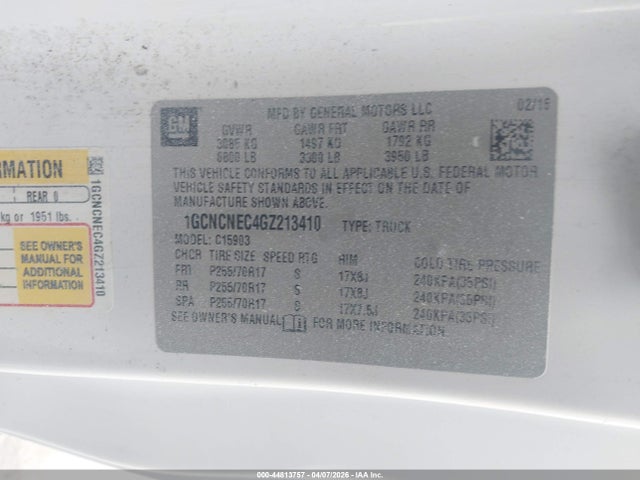 1GCNCNEC4GZ213410 Chevrolet Silverado 1500 Wt