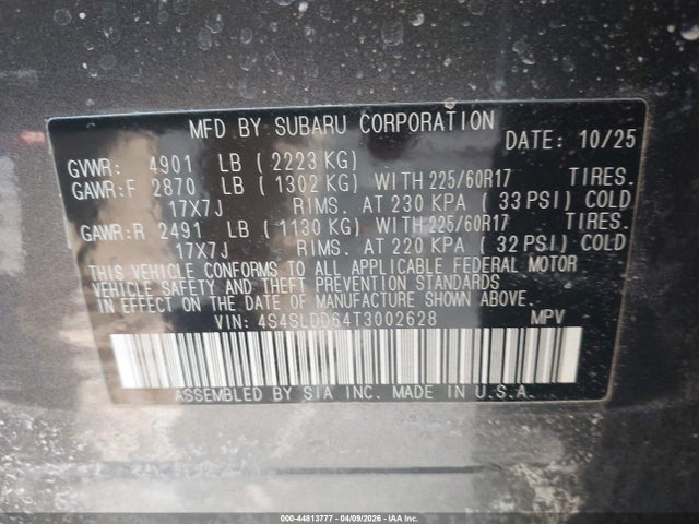 44813777 :رقم المزاد ، 4S4SLDD64T3002628 vin ، 2026 Subaru Forester Premium مزاد بيع