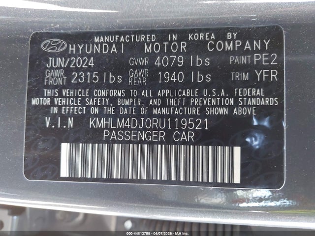 KMHLM4DJ0RU119521 Hyundai Elantra Hybrid Blue