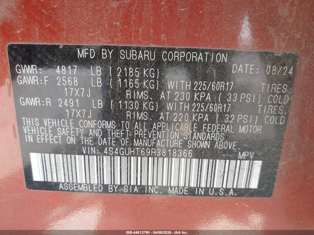 4S4GUHT69R3818366 Subaru Crosstrek Wilderness