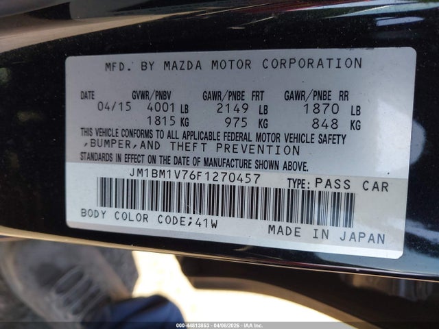 Aukcja sprzedaży 2015 Mazda Mazda3 I Touring, vin: JM1BM1V76F1270457, numer aukcji: 44813853