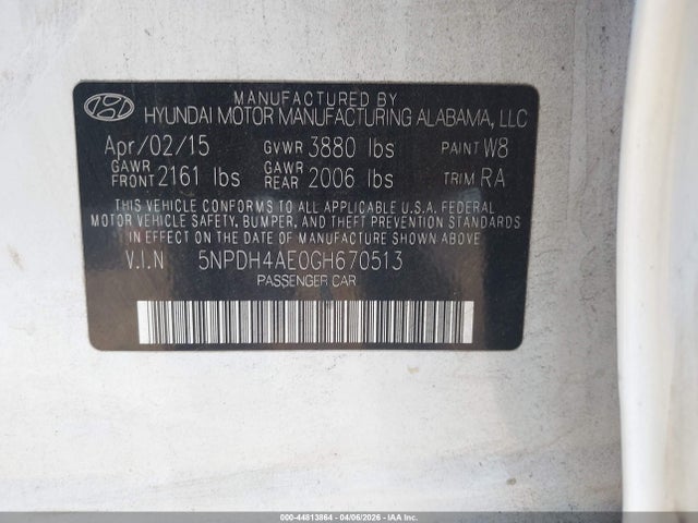 2016 HYUNDAI ELANTRA 5NPDH4AE0GH670513 Photo 8