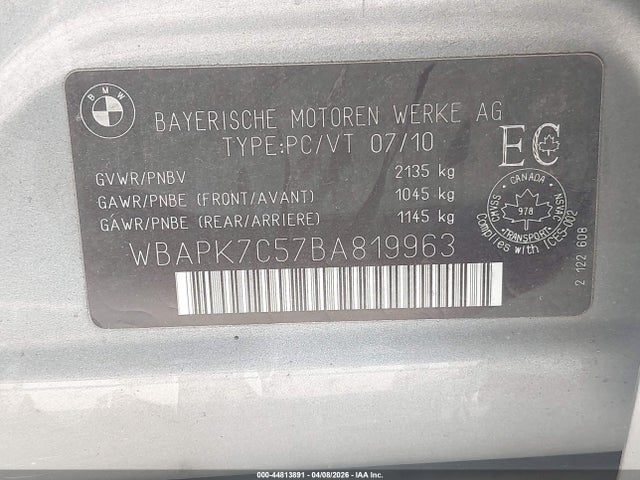 Продаж на аукціоні авто 2011 Bmw 328i Xdrive, vin: WBAPK7C57BA819963, номер лоту: 44813891