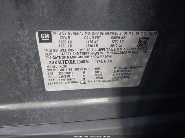 3GKALTEX6JL294810 GMC Terrain Sle
