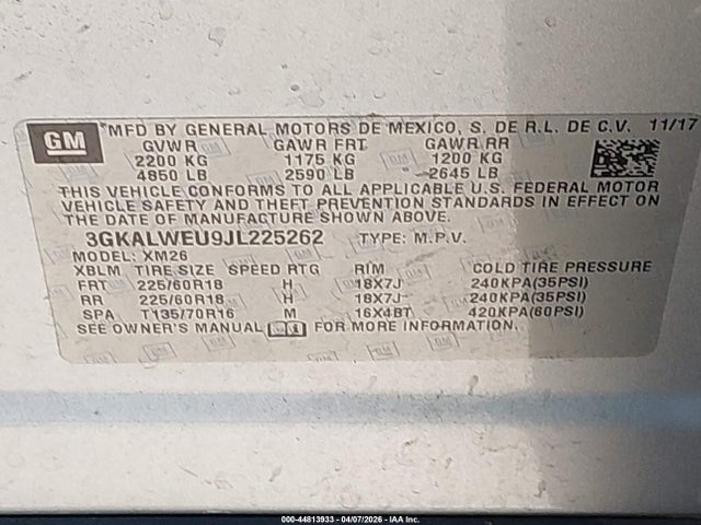 2018 GMC TERRAIN 3GKALWEU9JL225262 Photo 8