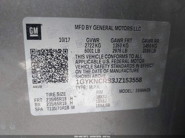 1GYKNCRS3JZ153558 Cadillac XT5 LUXURY