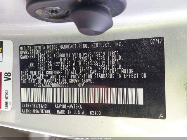 2013 TOYOTA VENZA 4T3ZA3BB2DU065003 Photo 8