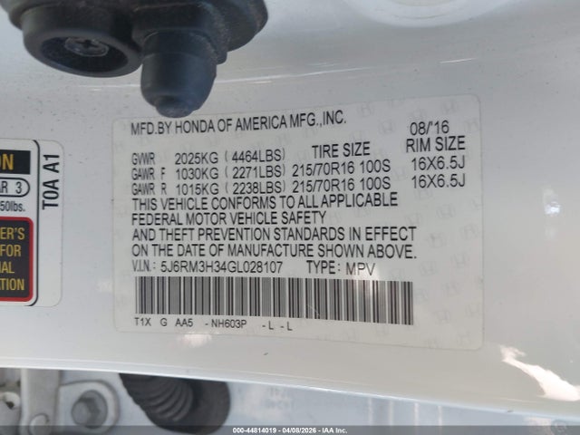 5J6RM3H34GL028107 Honda CR-V LX