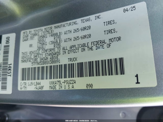 5TFMA5DB8SX308891 Toyota Tundra 1794 Edition