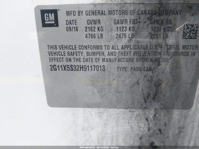 2G11X5S32H9117013 Chevrolet Impala 1fl