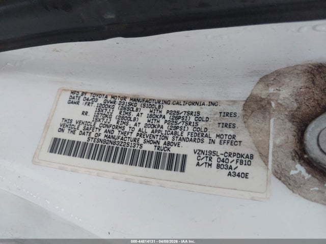 Aukcja sprzedaży 2003 Toyota Tacoma Prerunner V6, vin: 5TESN92N83Z251375, numer aukcji: 44814131