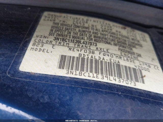 Aukcja sprzedaży 2009 Nissan Versa 1.8s, vin: 3N1BC11E39L437073, numer aukcji: 44814172