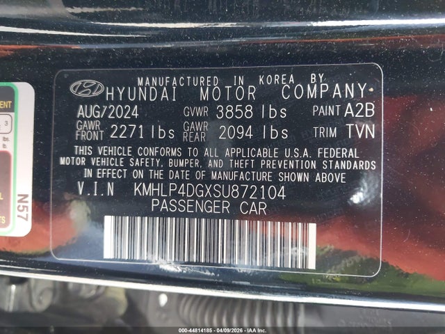 Продаж на аукціоні авто 2025 Hyundai Elantra Limited, vin: KMHLP4DGXSU872104, номер лоту: 44814185