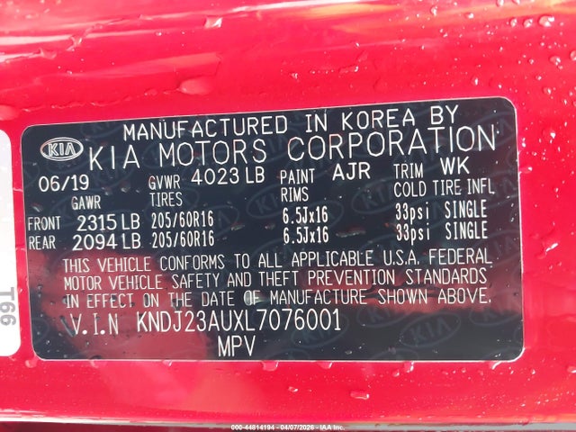 KIA SOUL LX 2020 KNDJ23AUXL7076001 Image 9