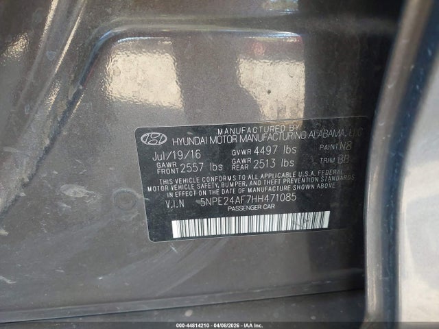 5NPE24AF7HH471085 Hyundai SONATA SE