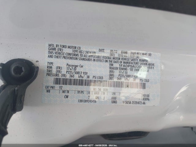 Aukcja sprzedaży 2013 Ford C-max Hybrid Se, vin: 1FADP5AU2DL554551, numer aukcji: 44814277