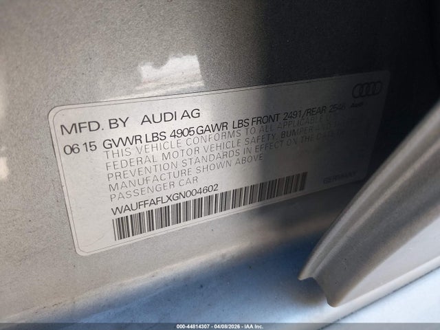 2016 AUDI A4 WAUFFAFLXGN004602 Photo 8