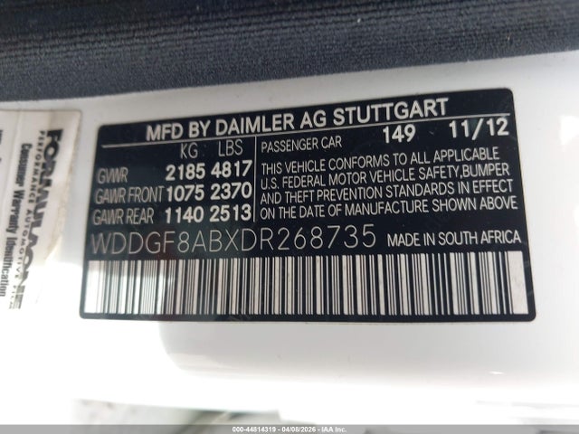 Продажа на аукционе авто 2013 Mercedes-benz C 300 Sport 4matic, vin: WDDGF8ABXDR268735, номер лота: 44814319