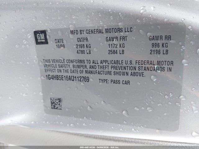 Aukcja sprzedaży 2010 Buick Lucerne Cx-2, vin: 1G4HB5E16AU112769, numer aukcji: 44814336