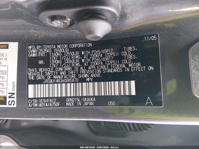 2006 TOYOTA 4RUNNER JTEBU14R360085870 Photo 8