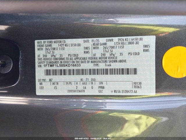 1FTMF1L50SKD16633 Ford F-150 Xl