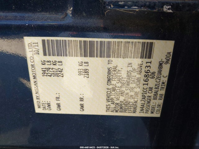 2012 NISSAN ALTIMA 1N4AL2AP1CC168631 Photo 8