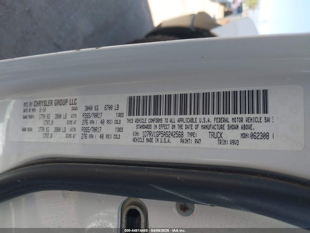 2010 Dodge Ram 1500 St მანქანა იყიდება აუქციონზე, vin: 1D7RV1GP5AS242568, აუქციონის ნომერი: 44814485