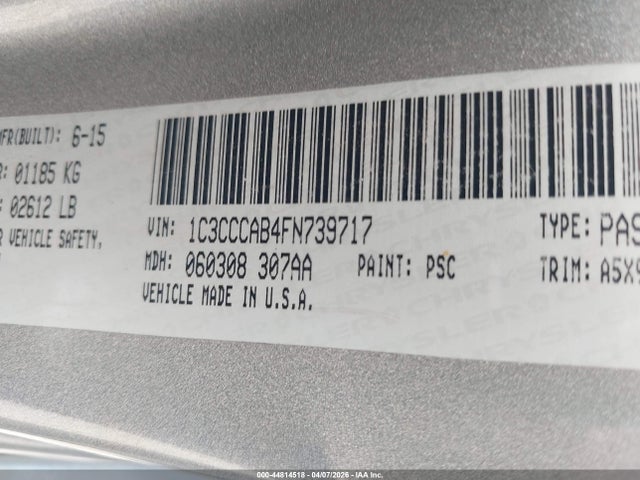 Продаж на аукціоні авто 2015 Chrysler 200 Limited, vin: 1C3CCCAB4FN739717, номер лоту: 44814518