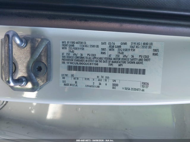 2016 FORD ESCAPE 1FMCU9J90GUC81198 Photo 8