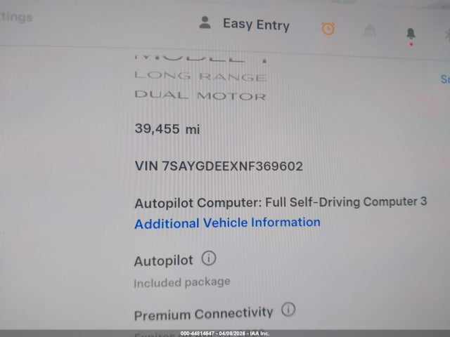 7SAYGDEEXNF369602 Tesla Model Y Long Range Dual Motor All-wheel Drive