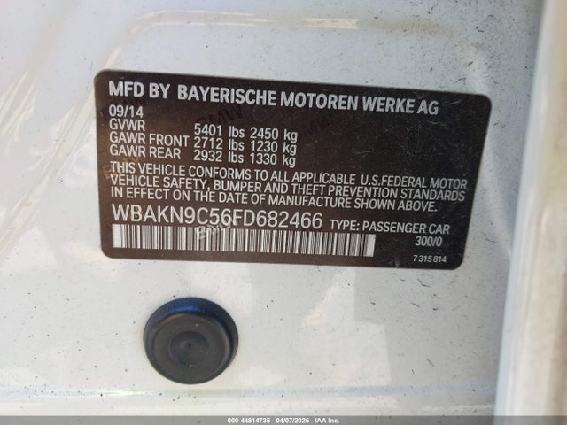 Aukcja sprzedaży 2015 Bmw 550i, vin: WBAKN9C56FD682466, numer aukcji: 44814735