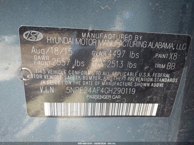 Hyundai SONATA SE 2016 5NPE24AF4GH290119 Image 9