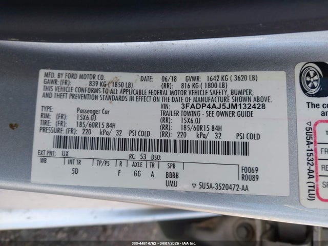 2018 FORD FIESTA 3FADP4AJ5JM132428 Photo 8