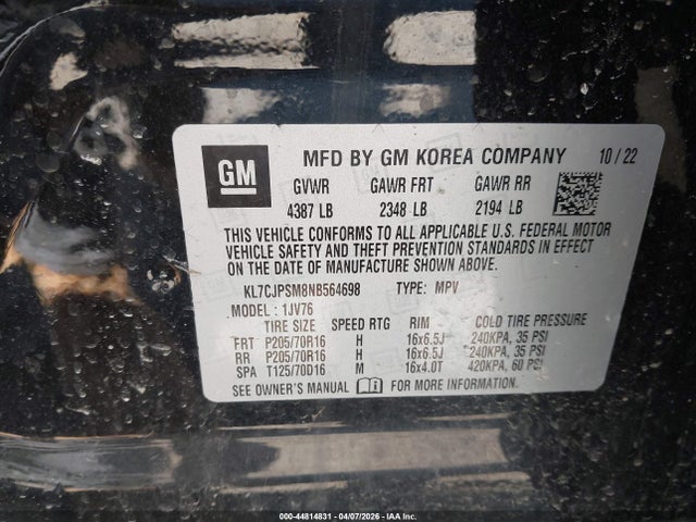 2022 CHEVROLET TRAX KL7CJPSM8NB564698 Photo 8