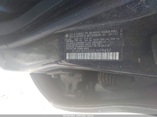 Продаж на аукціоні авто 2002 Bmw X5 4.6is, vin: 5UXFB93502LN79457, номер лоту: 44814904