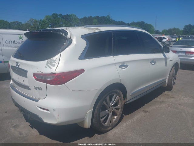 2014 Infiniti Qx60 Hybrid მანქანა იყიდება აუქციონზე, vin: 5N1CL0MM1EC528262, აუქციონის ნომერი: 44814950