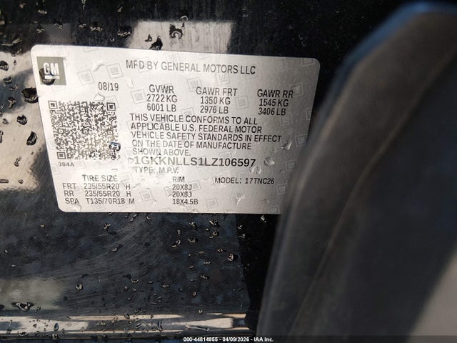 Продаж на аукціоні авто 2020 Gmc Acadia Awd At4, vin: 1GKKNLLS1LZ106597, номер лоту: 44814955
