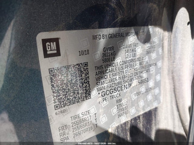 1GCGSCEN3K1154651 Chevrolet Colorado Lt