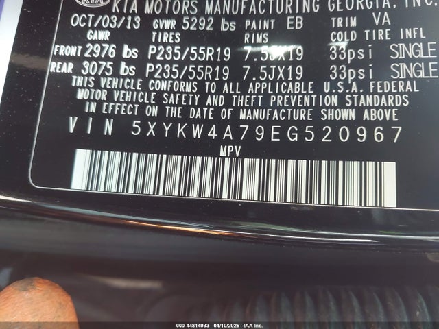 Продаж на аукціоні авто 2014 Kia Sorento Limited V6, vin: 5XYKW4A79EG520967, номер лоту: 44814993