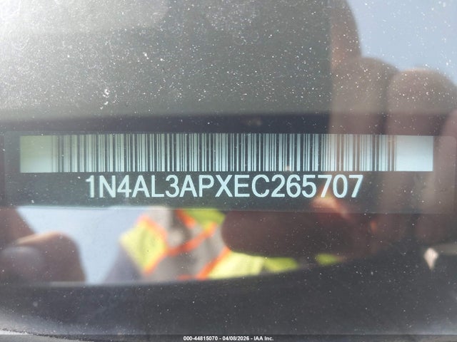2014 Nissan Altima 2.5 Sv მანქანა იყიდება აუქციონზე, vin: 1N4AL3APXEC265707, აუქციონის ნომერი: 44815070