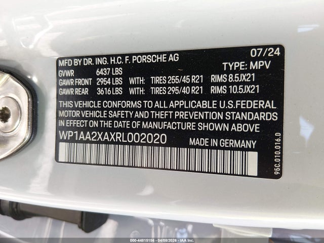 Porsche Macan Electric 4 2024 WP1AA2XAXRL002020 Image 9