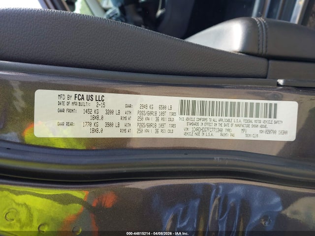 44815214 :رقم المزاد ، 1C4RDHDG7FC771340 vin ، 2015 Dodge Durango Limited مزاد بيع