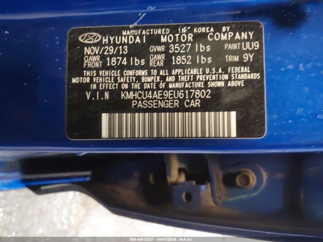Продажа на аукционе авто 2014 Hyundai Accent Gls, vin: KMHCU4AE9EU617802, номер лота: 44815231