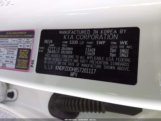 KNDPZDDH8S7201117 KIA Sportage Plug-in Hybrid X-line Prestige