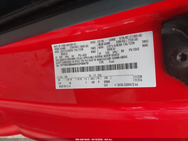 Ford F-350 Lariat 2019 1FT8X3B64KED58970 Image 8